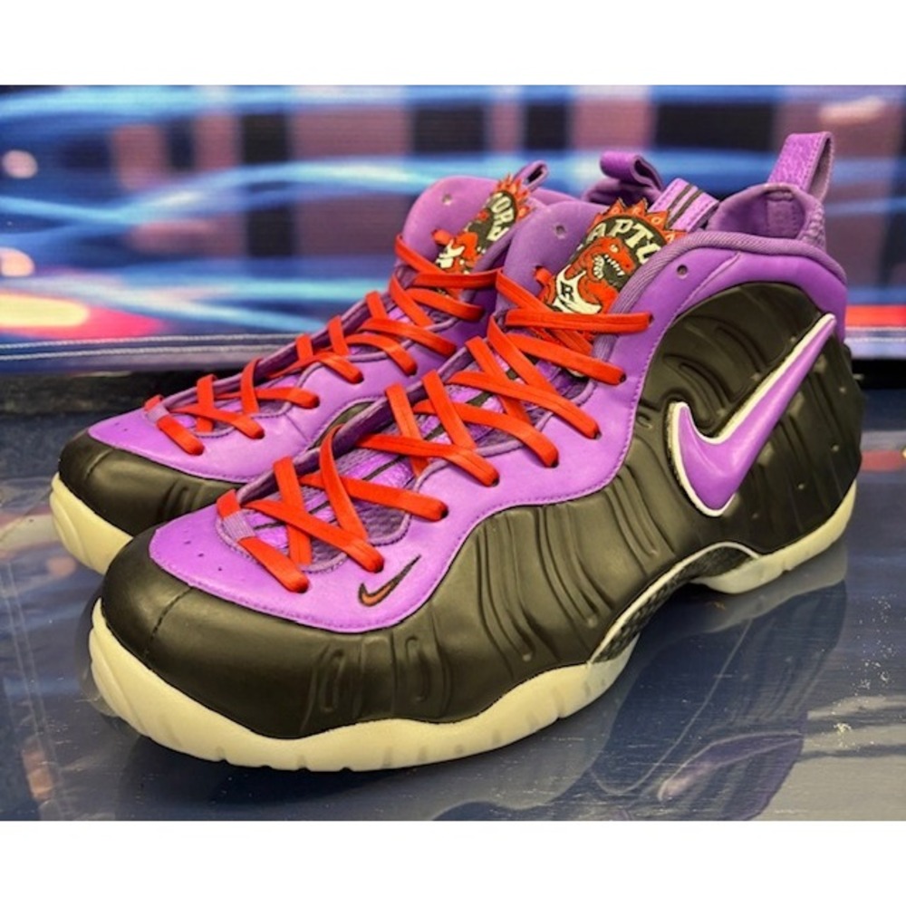 Custom Foamposites 10 of 68 pairs Black Purple Raptors Mens sneakers size 14